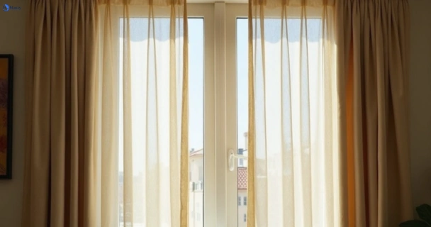 Dusty and dull curtains in smithfield-nsw before steam cleaning